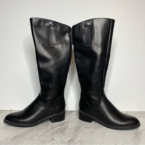 New! Franco Sarto Becks Faux Leather Black Riding Boot 7 1/2 - Picture 6 of 12